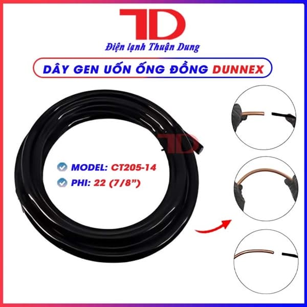 Dây uốn ống đồng DUNNEX, model CT-205-L, 7/8'', Phi 22